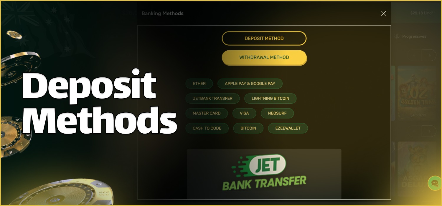 available deposit methods in australia