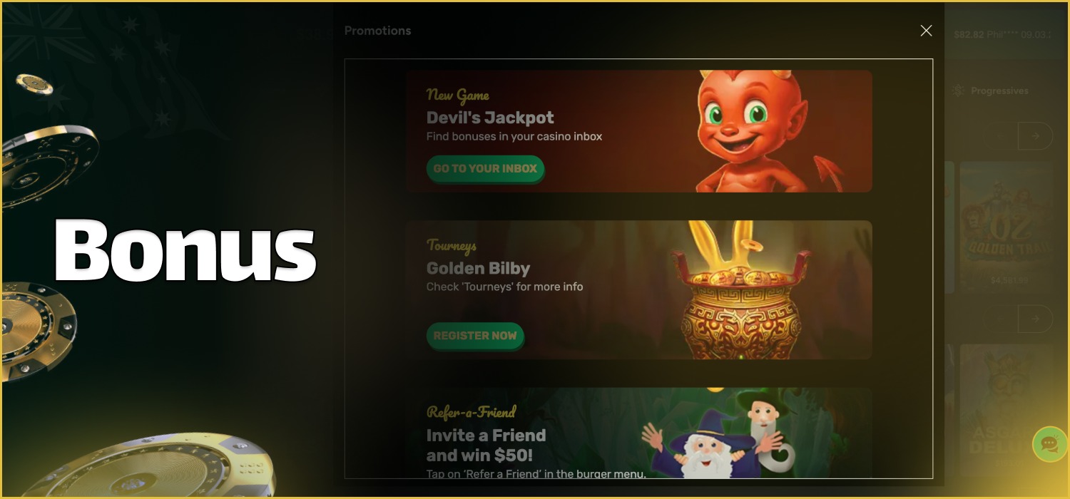 variety of casino bonuses for australian users